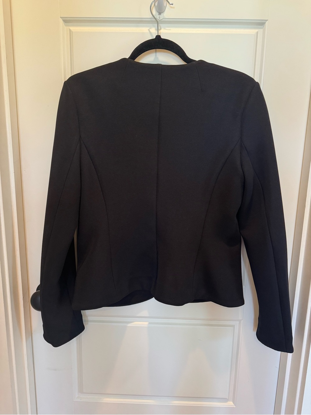 Veronica Beard Kensington Knit Jacket Black Collarless Blazer with Gold Buttons - Picture 2 of 6